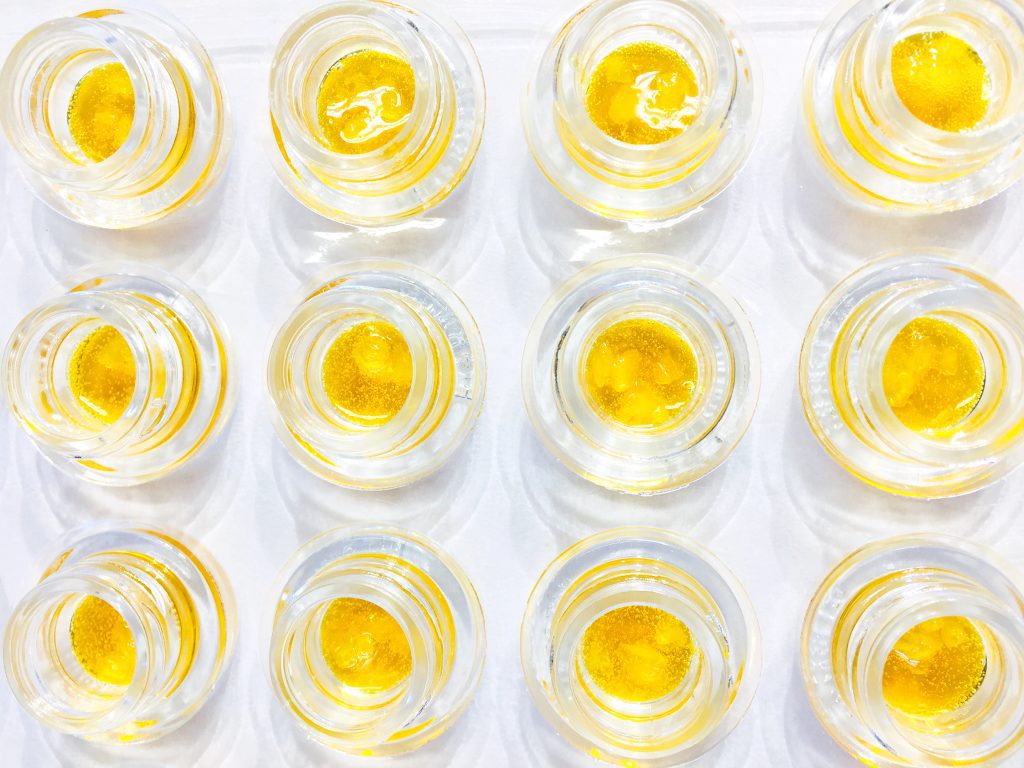 cannabis concentrate badder in rows